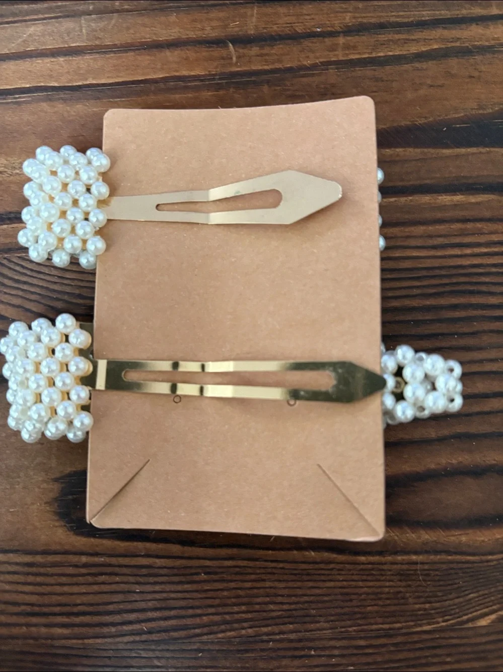 2 Hair clips faux pearls